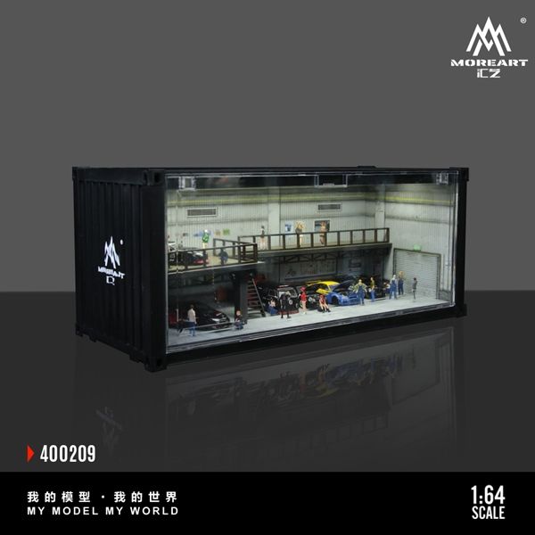  Hộp trưng bày mica container mô phỏng Repair Shop Scene D Model tỉ lệ 1:64 MoreArt MO400209 