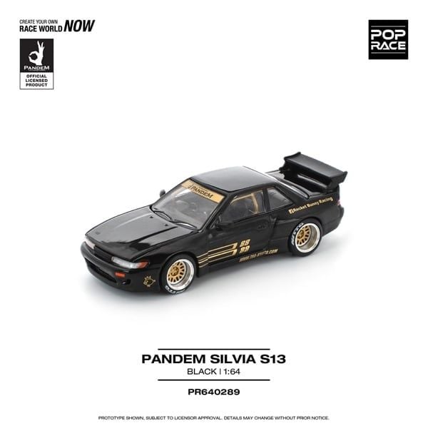  Mô hình xe Nissan Silvia S13 Pandem black tỉ lệ 1:64 Poprace PR640289 