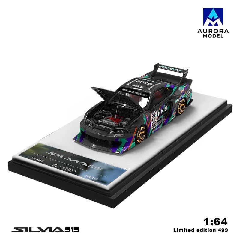  Mô hình xe Nissan S15 HKS tỉ lệ 1:64 Aurora Model AM646008 