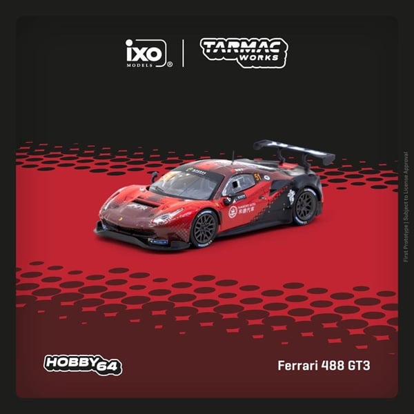  Mô hình xe Ferrari 488 GT3, Macau GT Cup 2022, Harmony Racing, Chen Weian tỉ lệ 1:64 Tarmac Works T64-072-22MGP51 