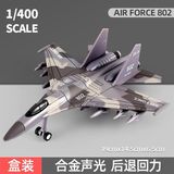  Mô hình máy bay tiêm kích Su-35 camo brown có đèn có âm thanh MB22026 