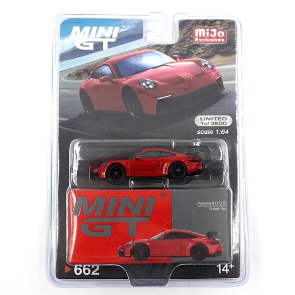  Mô hình xe Porsche 911 (992) GT3 Guards Red bản card tỉ lệ 1:64 MiniGT MGT00662 