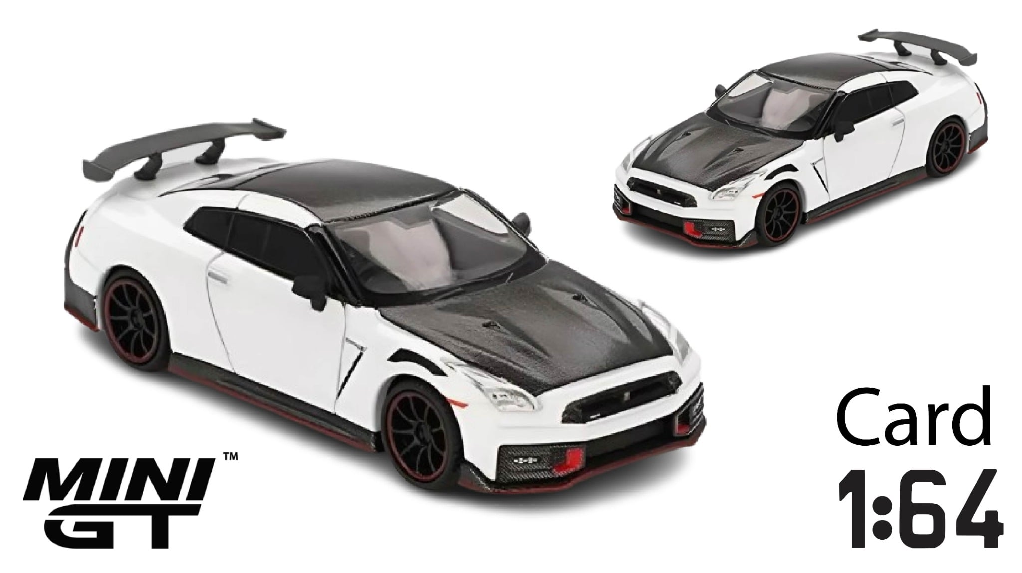  Mô hình xe Nissan GT-R Nismo 2024 Brilliant White Pearl card tỉ lệ 1:64 MiniGT MGT01045-BL 