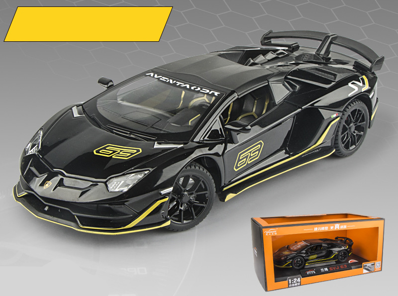  Mô hình xe Lamborghini Aventador Svj63 đánh lái được full open, mui xe có thể tháo rời 1:24 Miniauto DC24301 