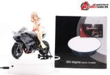  Phụ kiện đế xoay sản phẩm 360 độ màu trắng mặt gương dùng pin và điện đường kính 20cm 5366 