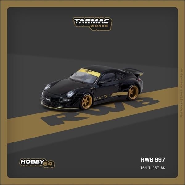  Mô hình xe Porsche RWB 997, Black tỉ lệ 1:64 Tarmac Works T64-TL057-BK 