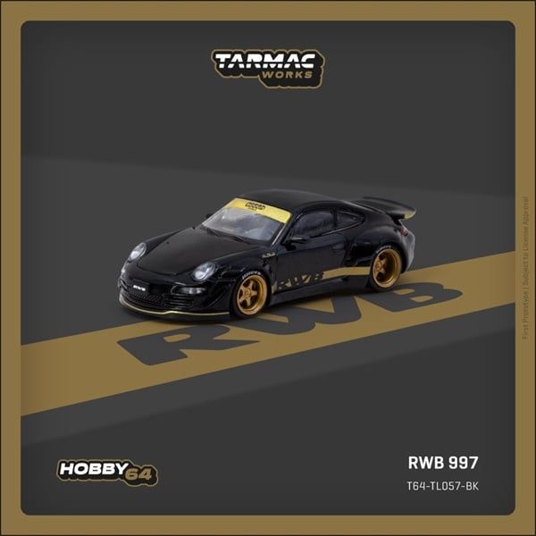  Mô hình xe Porsche RWB 997, Black tỉ lệ 1:64 Tarmac Works T64-TL057-BK 