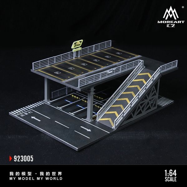  Hộp trưng bày mô phỏng A-Steel frame structure platform parking scene tỉ lệ 1:64 More Art MO923005 
