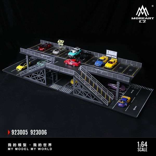  Hộp trưng bày mô phỏng B-Steel frame structure platform parking scene tỉ lệ 1:64 More Art MO923006 