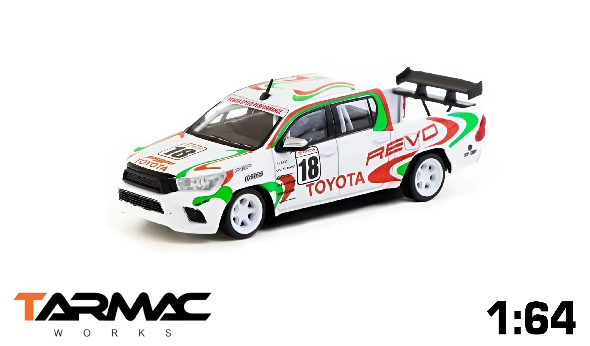  Mô hình xe Toyota Hilux White tỉ lệ 1:64 Tarmac Works T64-041-WH2 