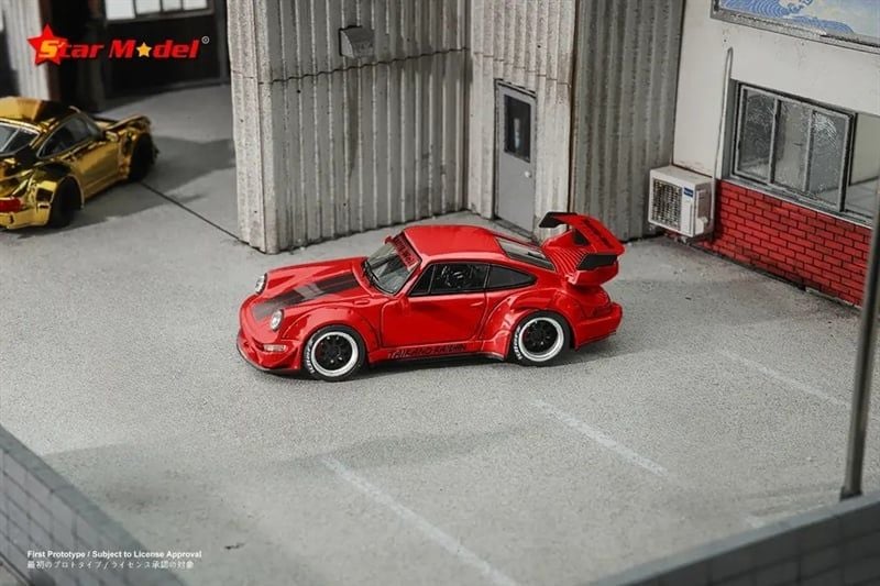  Mô hình xe Porsche 964 RWB Rauh Welt GT Taikano Red tỉ lệ 1:64 Star model OT64202 