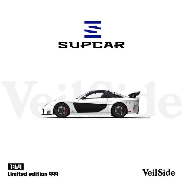  Mô hình xe Mazda RX-7 Veilside white limited 999pcs tỉ lệ 1:64 Supcar SC64041 