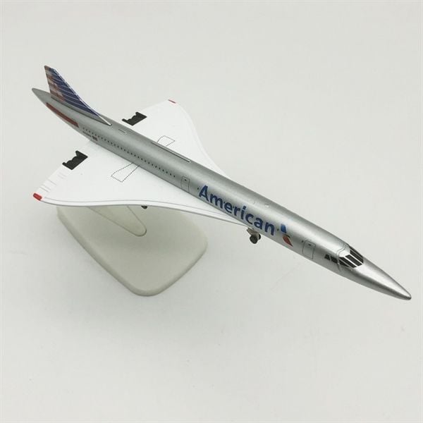  Mô hình máy bay phản lực Concorde American Airlines có bánh xe kích thước 20cm MB20135 