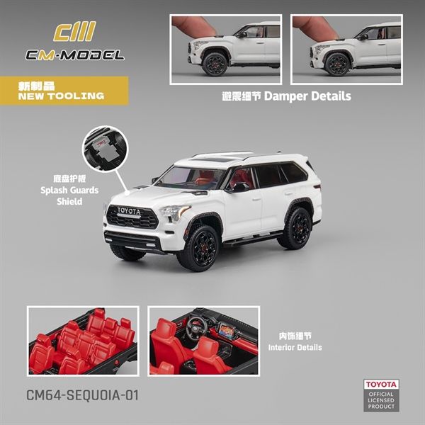  Mô hình xe Toyota Sequoia Pearl White tỉ lệ 1:64 CM Model CM64-SEWUOIA-01 