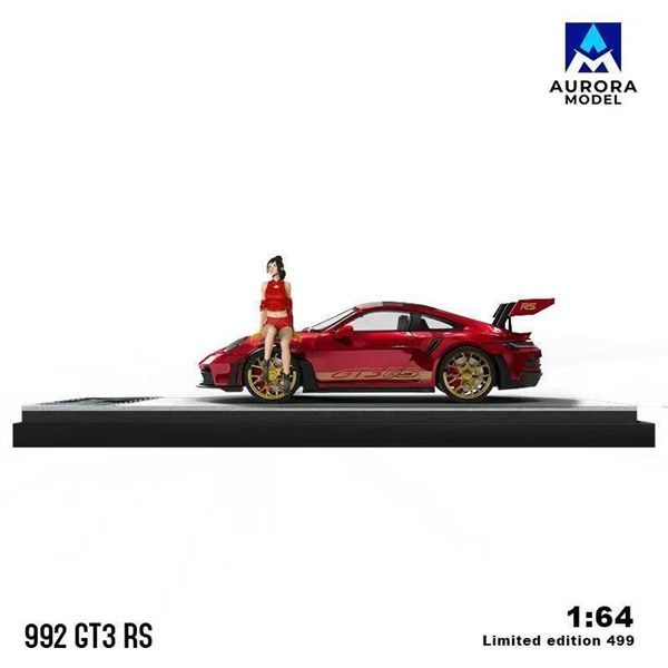  Mô hình xe Porsche 992 GT3 RS Diecast model Red tỉ lệ 1:64 AURORA MODEL OT64285 