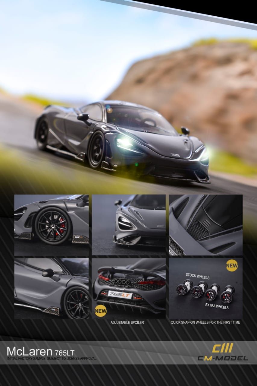  Mô hình Mclaren 765LT tỉ lệ 1:64 CM Model 