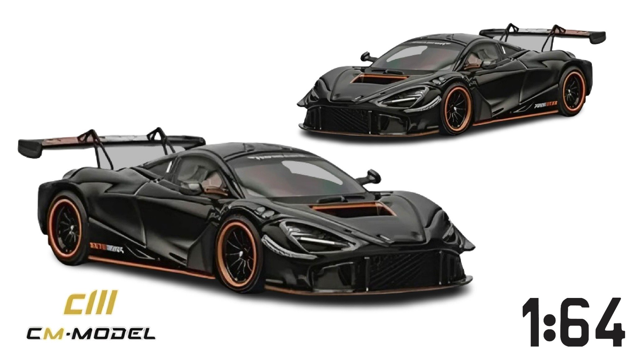  Mô hình xe Mclaren 720S GT3X matt black tỉ lệ 1:64 CM model CM64-720SGT3X-01 