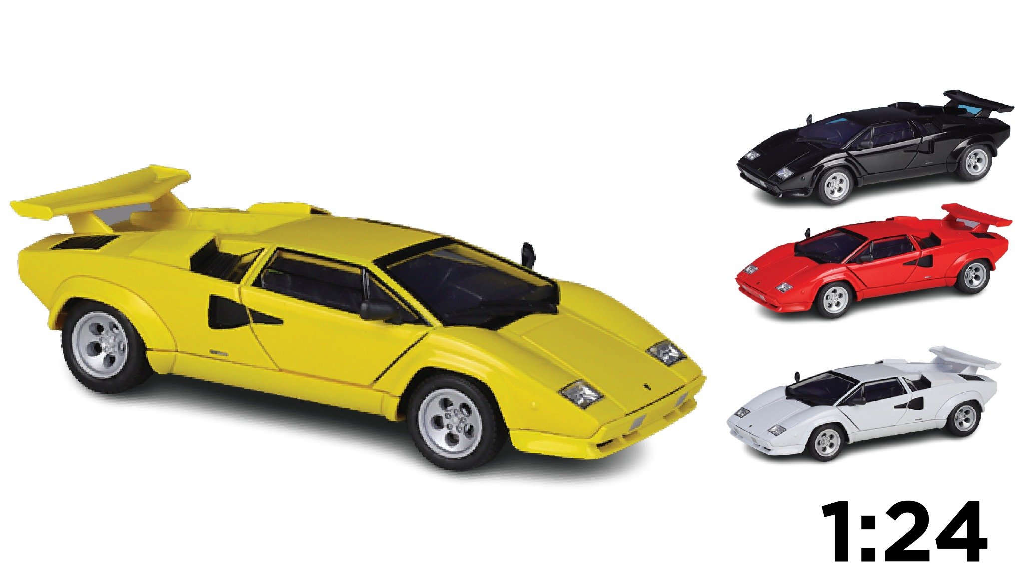  Mô hình xe Lamborghini Countach đánh lái được full kính tỉ lệ 1:24 Welly OT020 