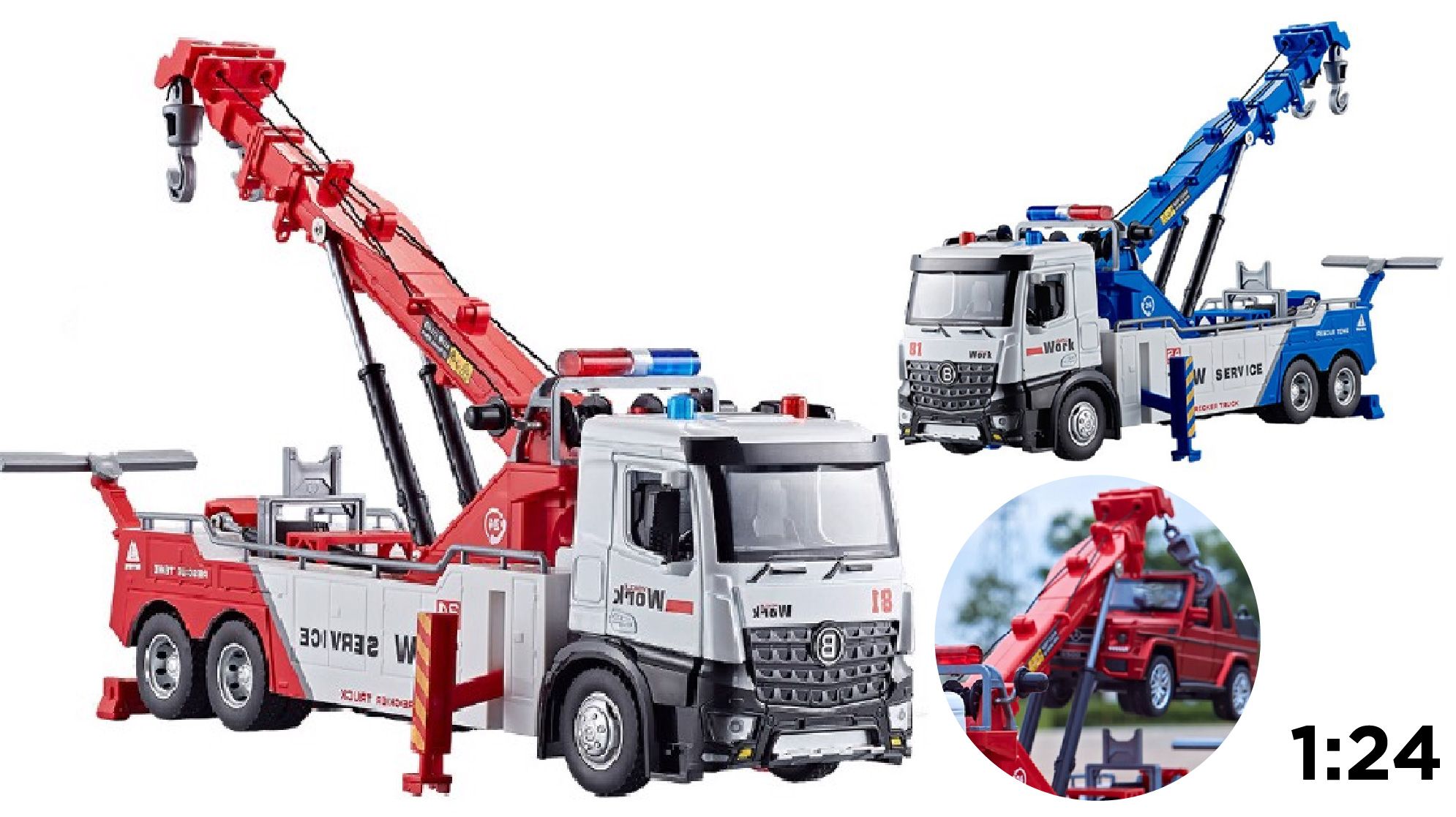  Mô hình xe cứu hộ cần móc bằng hợp kim tỉ lệ 1:24 Metal DieCast OT249 