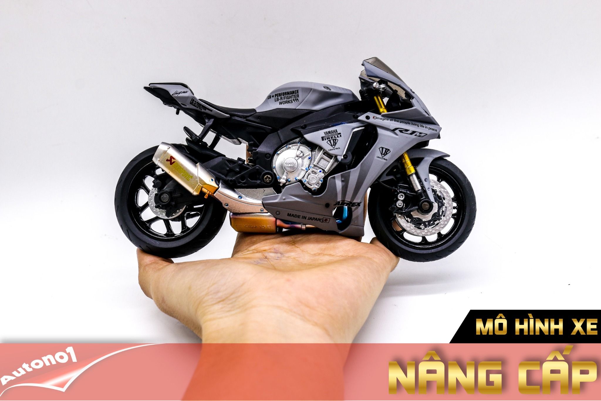  Mô hình xe độ Yamaha R1m Liberty Walk 1:12 Autono1 MSZ D028A 