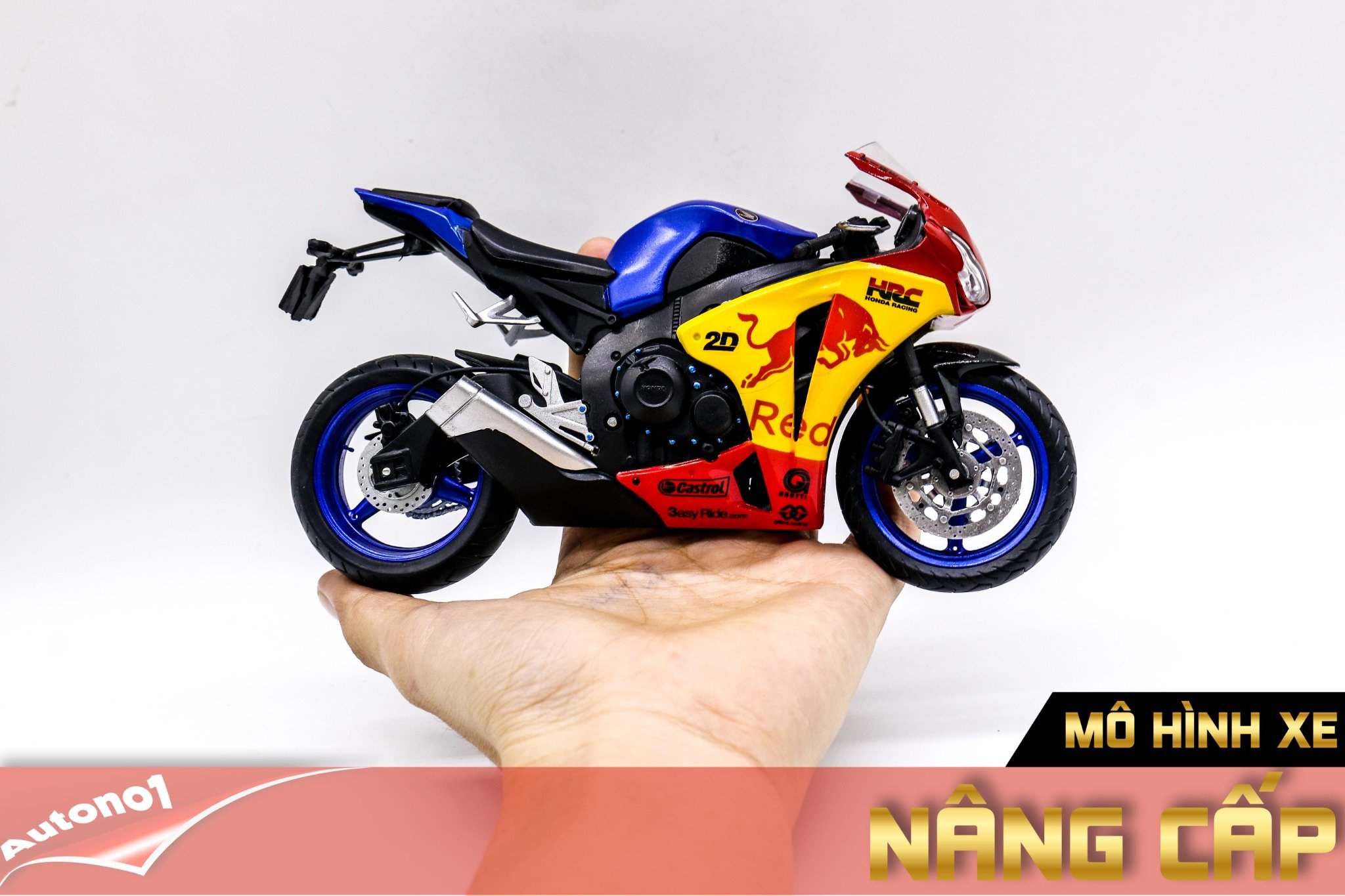  Mô hình xe độ Honda Cbr 1000rr Custom Redbull 1:12 Autono1 Joycity D172C 