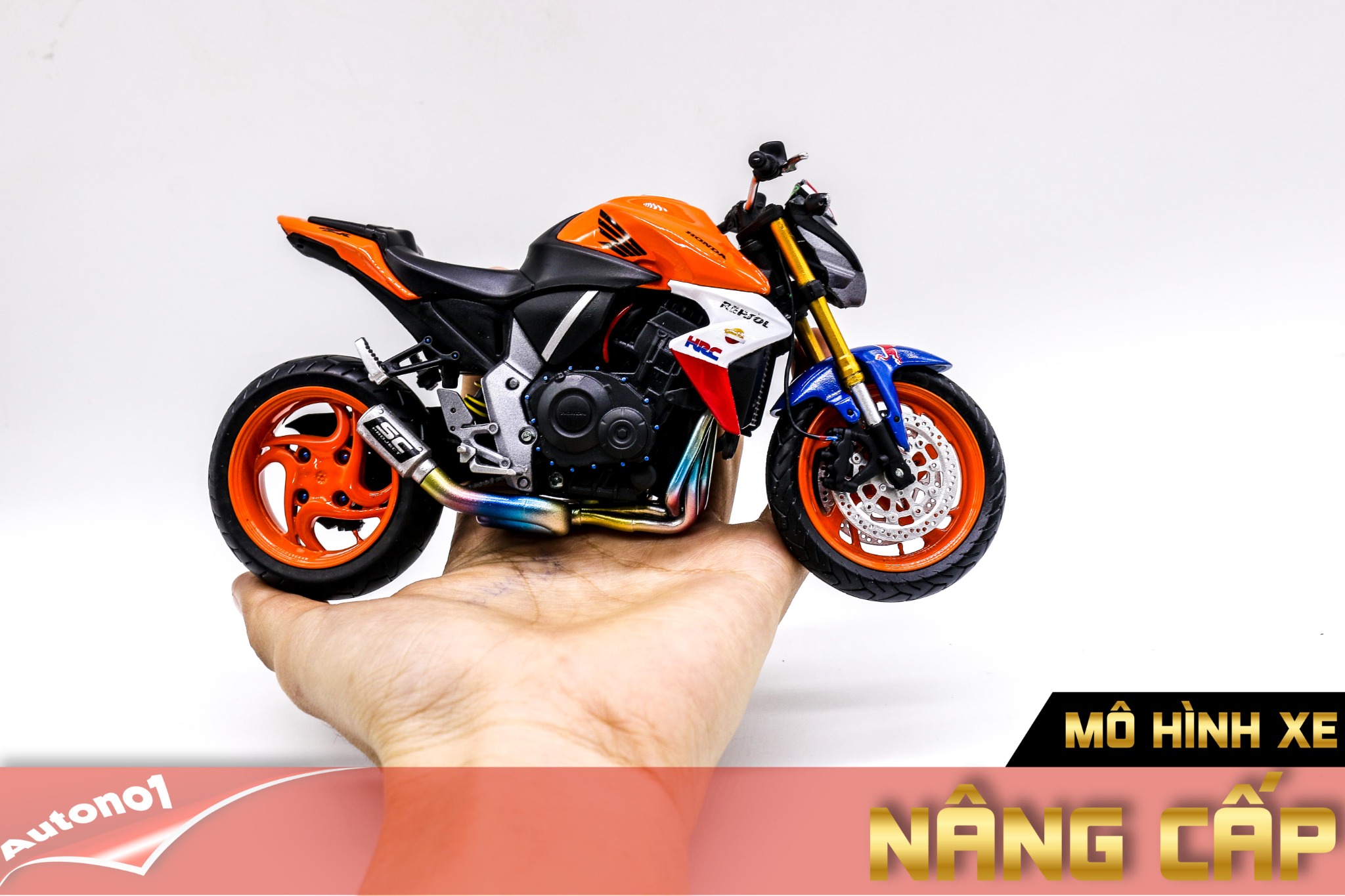  Mô hình xe độ Cb1000r Repsol-Redbull Pô Sc 1:12 Autono1 Joycity D140B 