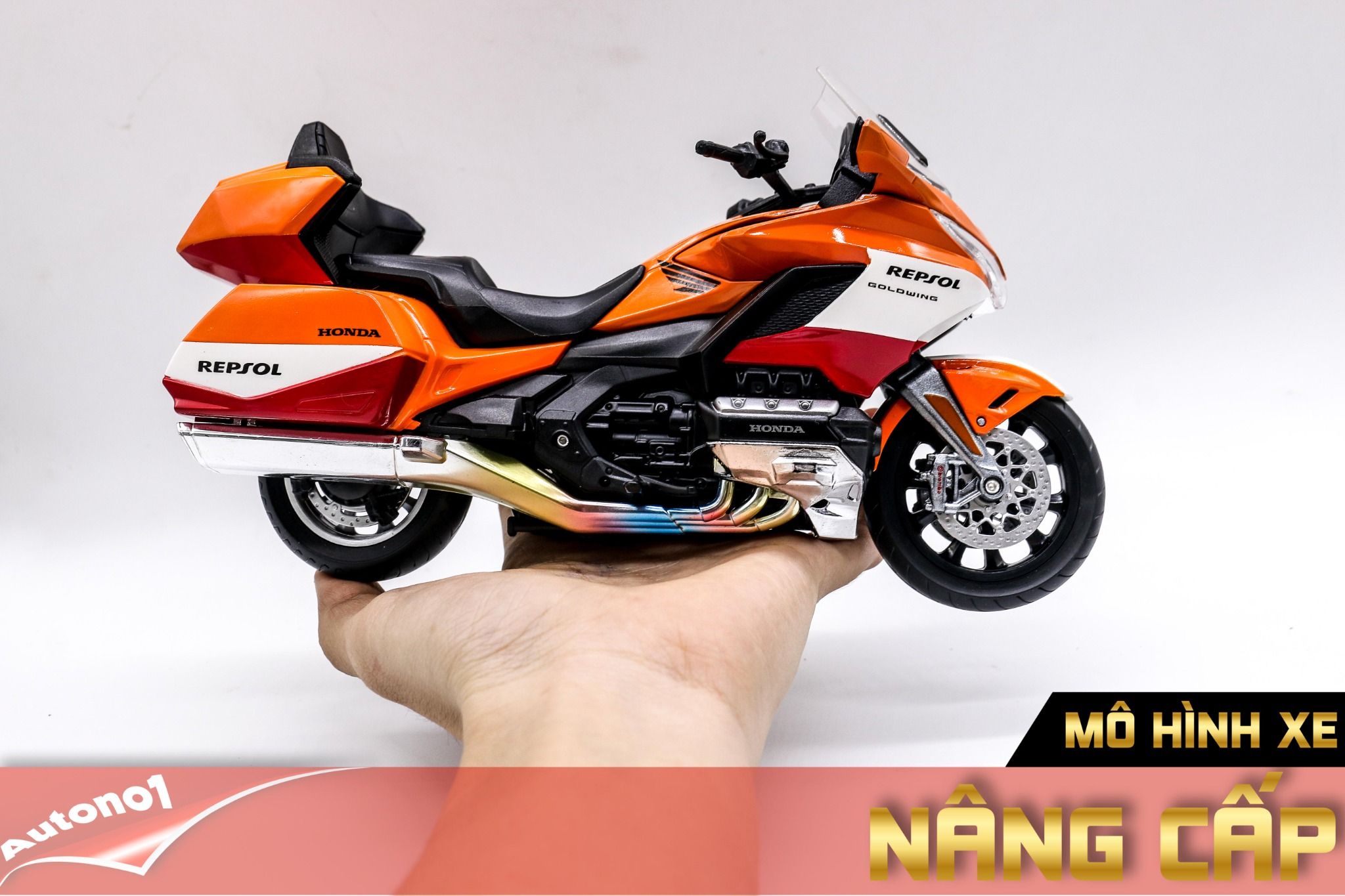  Mô hình xe độ Honda Goldwing 2020 Custom Repsol V2 1:12 Autono1 Welly D169C 