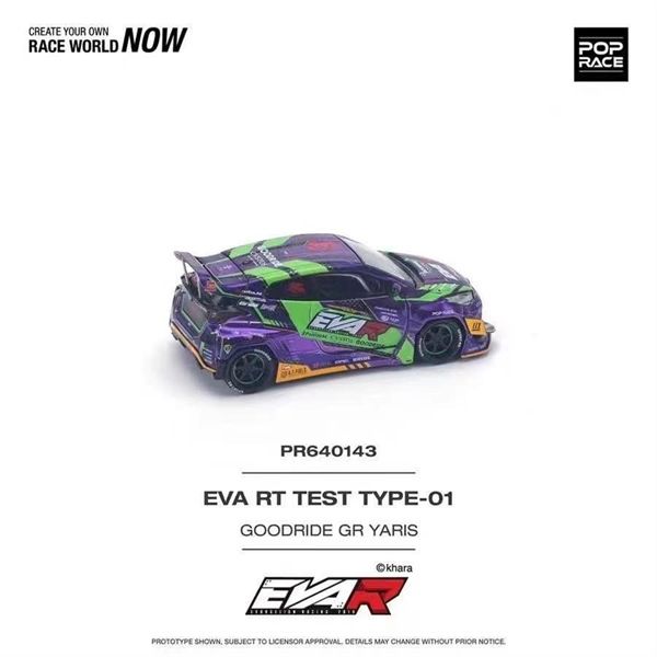 Mô hình xe Toyota Yaris GR Purple chrome EVA Livery tỉ lệ 1:64 Popracr PR640143 