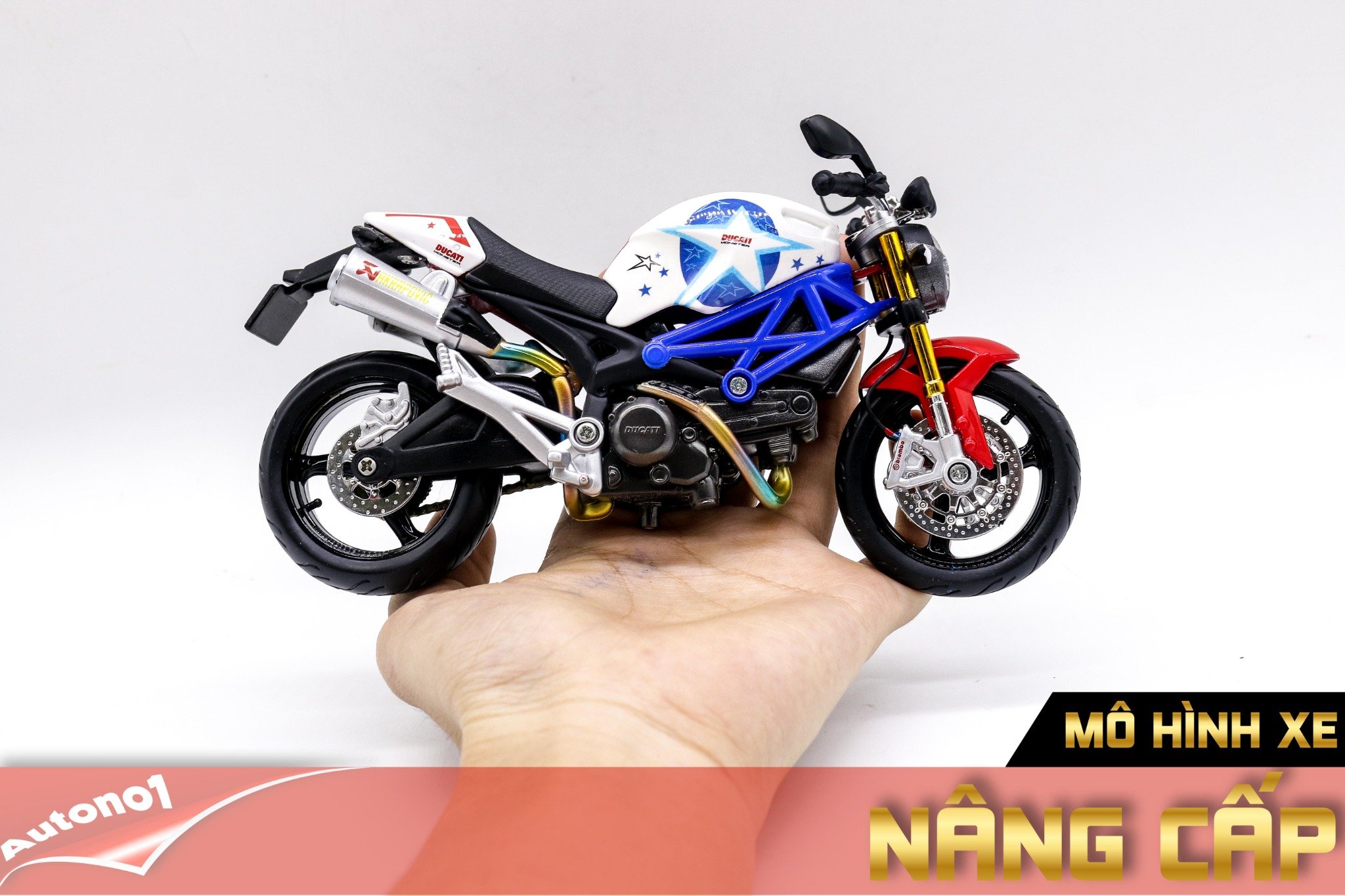  Mô hình xe độ Ducati Monster 696 Custom Nicky Hayden 1:12 Autono1 D199 