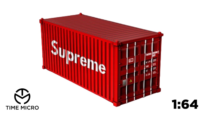  Mô hình thùng container Supreme bằng hợp kim kích thước 9.4x3.9x4cm tỉ lệ 1:64 Time micro TB640138 