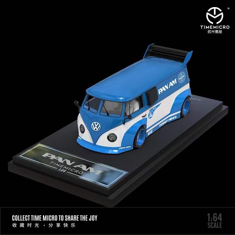  Mô hình xe Volkwagen T1 Pan Am Toyotires baby blue Limited 999 pcs tỉ lệ 1:64 Time Micro 