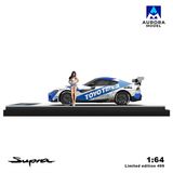  Mô hình xe Toyota Supra A90 Blue and White Speedmaster tỉ lệ 1:64 AURORA MODEL AM647410 