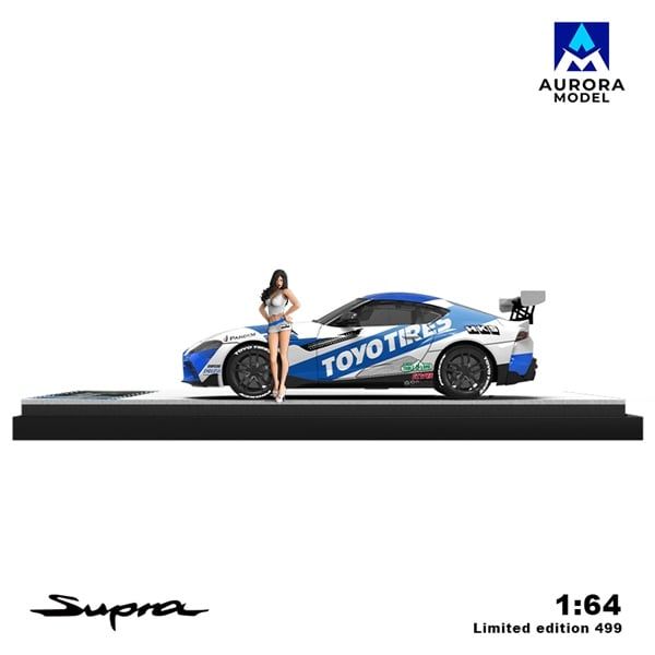  Mô hình xe Toyota Supra A90 Blue and White Speedmaster tỉ lệ 1:64 AURORA MODEL AM647410 