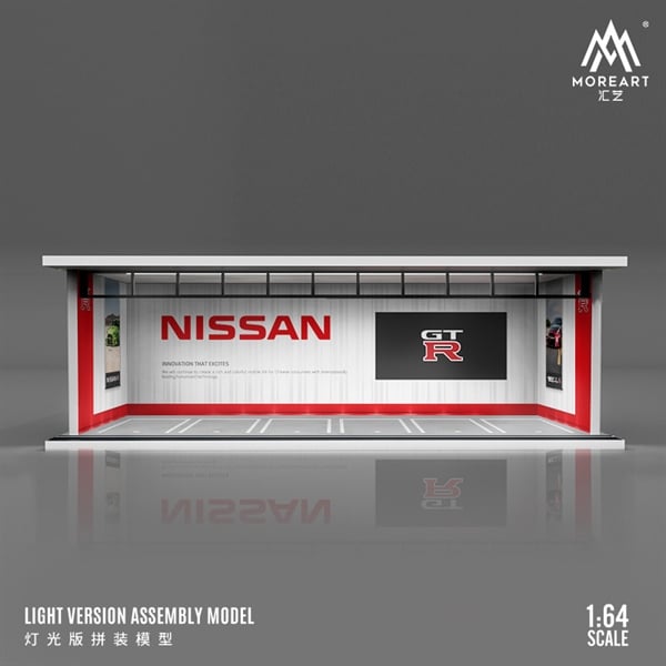  Hộp trưng bày mica mô phỏng bãi đỗ xe NISSAN kích thước 30x13.3x10cm tỉ lệ 1:64 MoreArt MO914008 