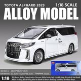  Mô hình xe Toyota Alphard 2023 full open - âm thanh - đèn cửa tự động mở tỉ lệ 1:18 Alloy model OT377 