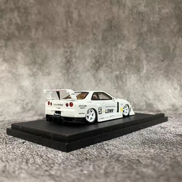  Mô hình xe Nissan Super Silhouette ER34 LBWK White #5 Special Edition LIMITED 500 PCS tỉ lệ 1:64 Street weapon OT64047 