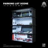  Hộp trưng bày mica mô phỏng bãi đỗ xe LAMBORGHINI kích thước 30x13.3x10cm tỉ lệ 1:64 MoreArt MO914005 
