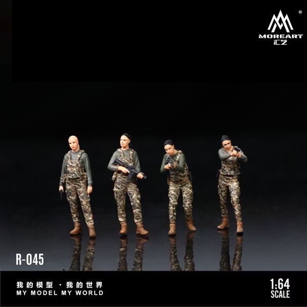  Mô hình nhân vật 4 figure Special Forces Women's Doll tỉ lệ 1:64 More Art MO223045 