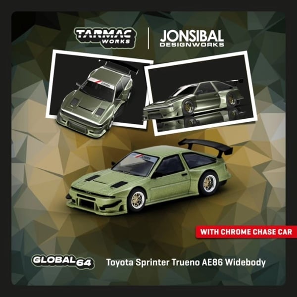  Mô hình xe Toyota Sprinter Trueno AE86 Widebody Green tỉ lệ 1:64 Tarmac Works T64G-060-GR 