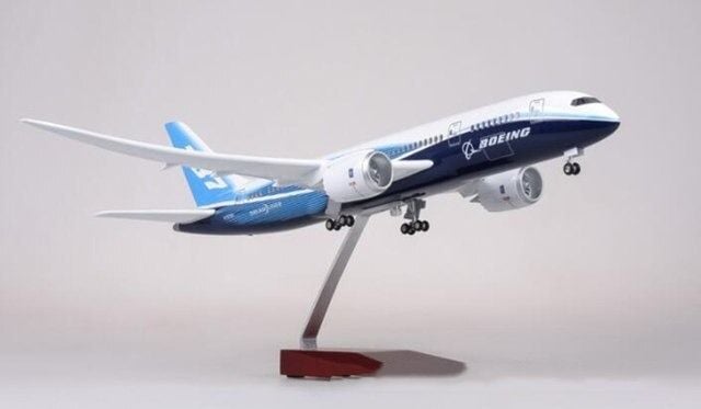  Mô hình máy bay USA Boeing B787 1:160 có đèn led tự động theo tiếng vỗ tay hoặc chạm MB47029 