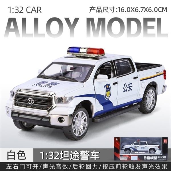  Mô hình xe Toyota Tundra Police có đèn có âm thanh tỉ lệ 1:32 Alloy OT358 