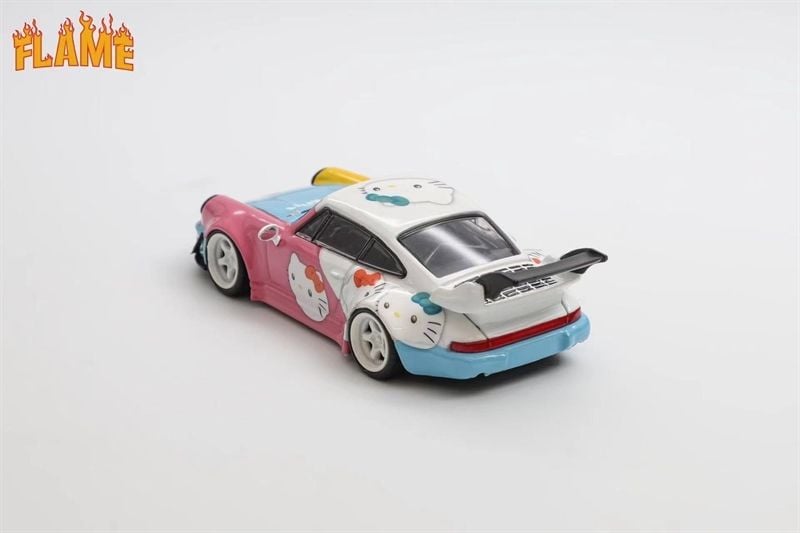  Mô hình xe Porsche 911 Porsche RWB Hello Kitty tỉ lệ 1:64 Flame Model 