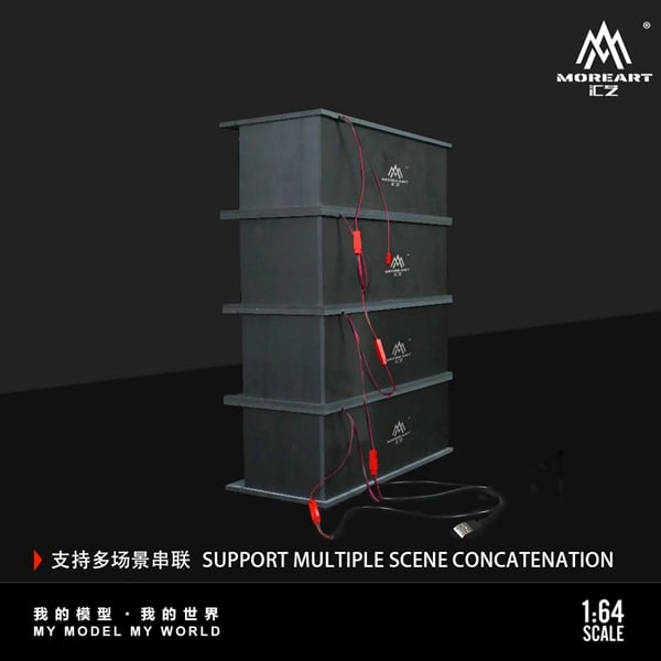 Hộp trưng bày mica mô phỏng cửa hàng tiện lời Family Mart có đèn kích thước 30x13.3x10cm tỉ lệ 1:64 MoreArt MO914904 