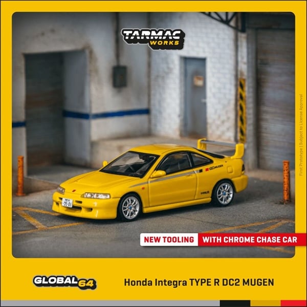  Mô hình xe Honda Integra TYPE R DC2 MUGEN Sunlight Yellow tỉ lệ 1:64 Tarmac Works T64G-TL059-YL 