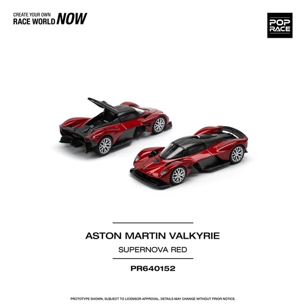  Mô hình xe Aston Martin Valkyrie V12 Supernova Red tỉ lệ 1:64 Poprace PR640152 