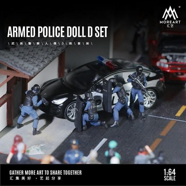  Mô hình set 4 nhân vật SWAT tỉ lệ 1:64 MoreArt MO223023 