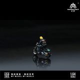  Mô hình xe và nhân vật figure Harley men's motorcycle party green tỉ lệ 1:64 MoreArt MO222132 