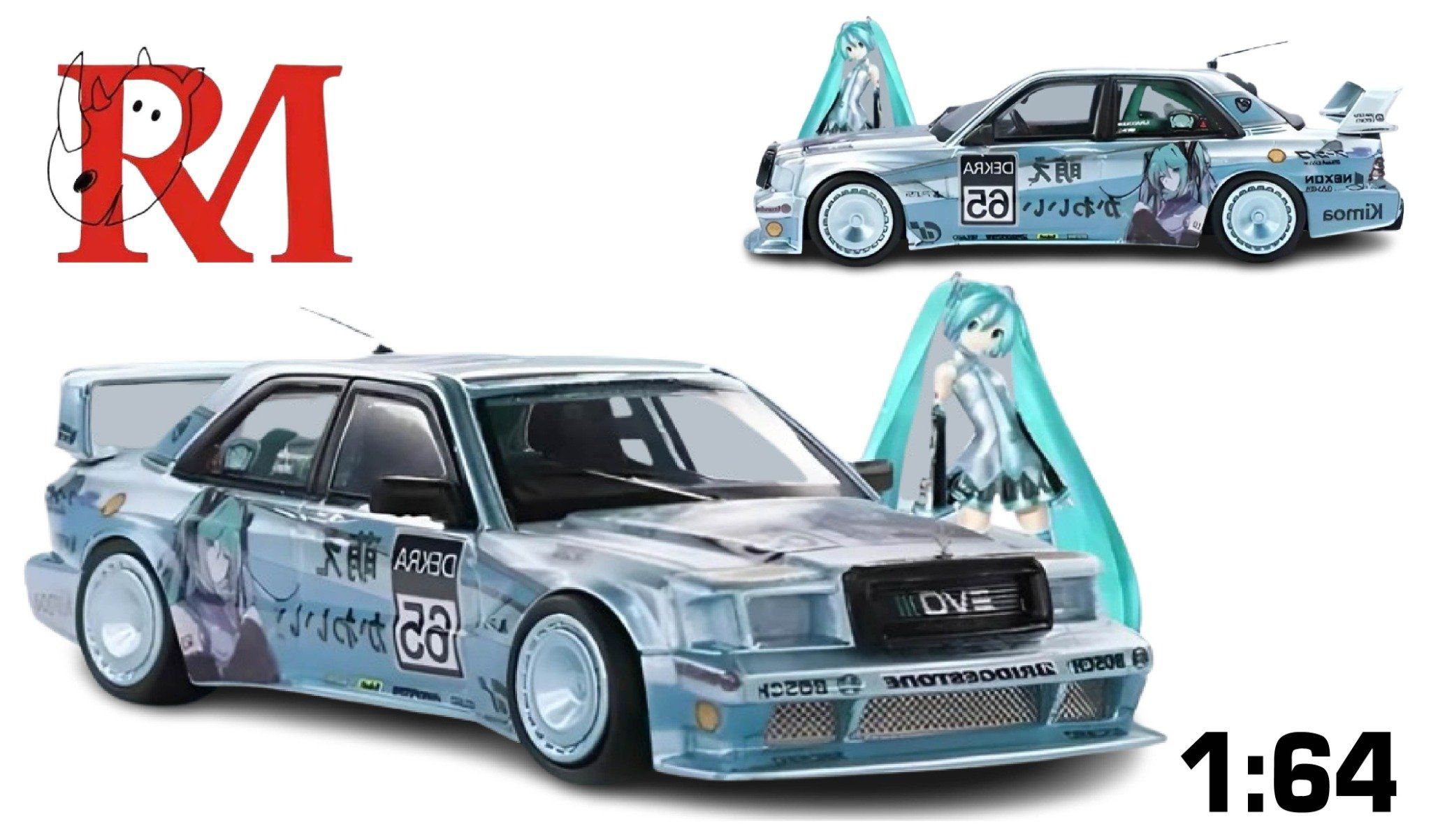  Mô hình xe Mercedes-Benz 190 EVO tỉ lệ 1:64 Rhino model RM OT64412 