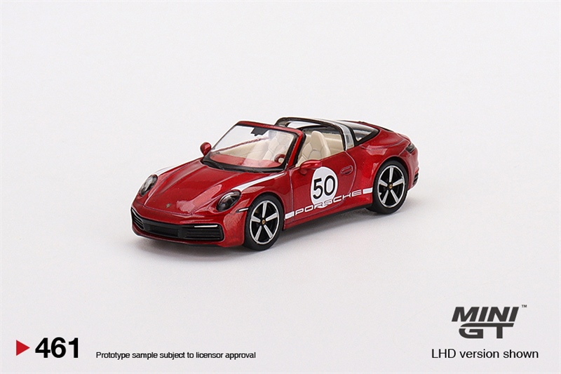  Mô hình xe Porsche 911 Targa 4S Heritage Design Edition Cherry Red tỉ lệ 1:64 MiniGT 