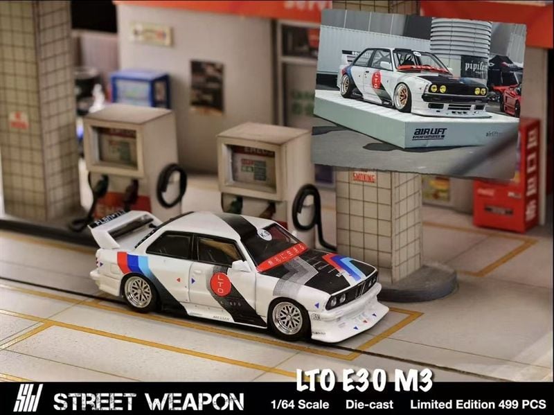  Mô hình xe BMW E30 M3 LTO Modified Diecast Model tỉ lệ 1:64 Street Weapon OT64390 